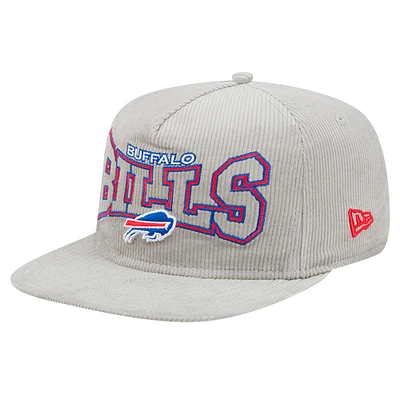 Casquette de golf snapback Buffalo Bills Throwback grise New Era pour homme