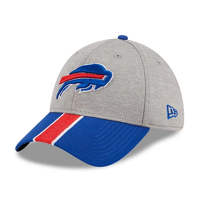 Casquette flexible 39THIRTY rayée gris chiné/Royal Buffalo Bills New Era pour hommes