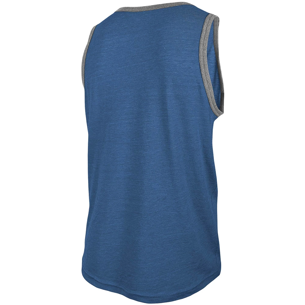 Men's New Era Heathered Royal Buffalo Bills Ringer Tri-Blend Tank Top