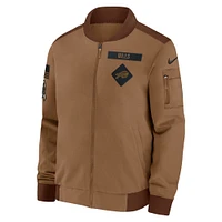 Men's Nike Brown Buffalo Bills 2023 Salute To Service Full-Zip Bomber Jacket