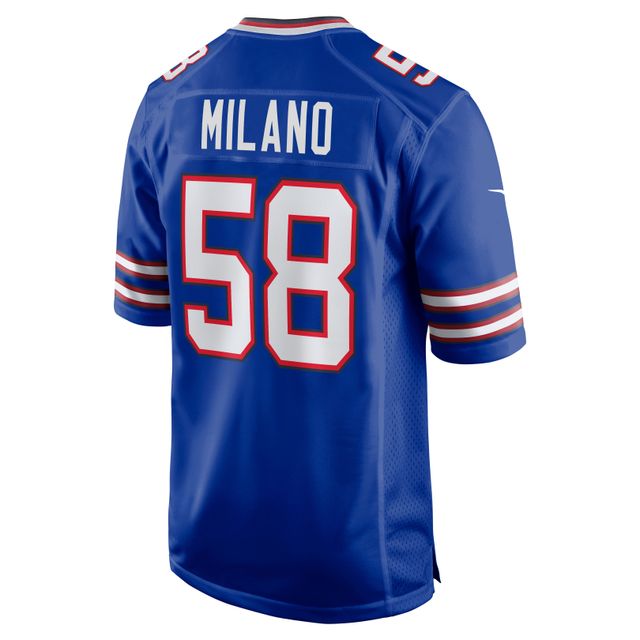 Maillot Nike Matt Milano Royal Buffalo Bills Game Player pour homme