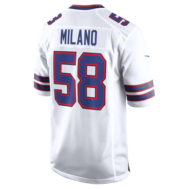 Maillot de joueur extérieur Buffalo Bills Nike Matt Milano pour homme, blanc