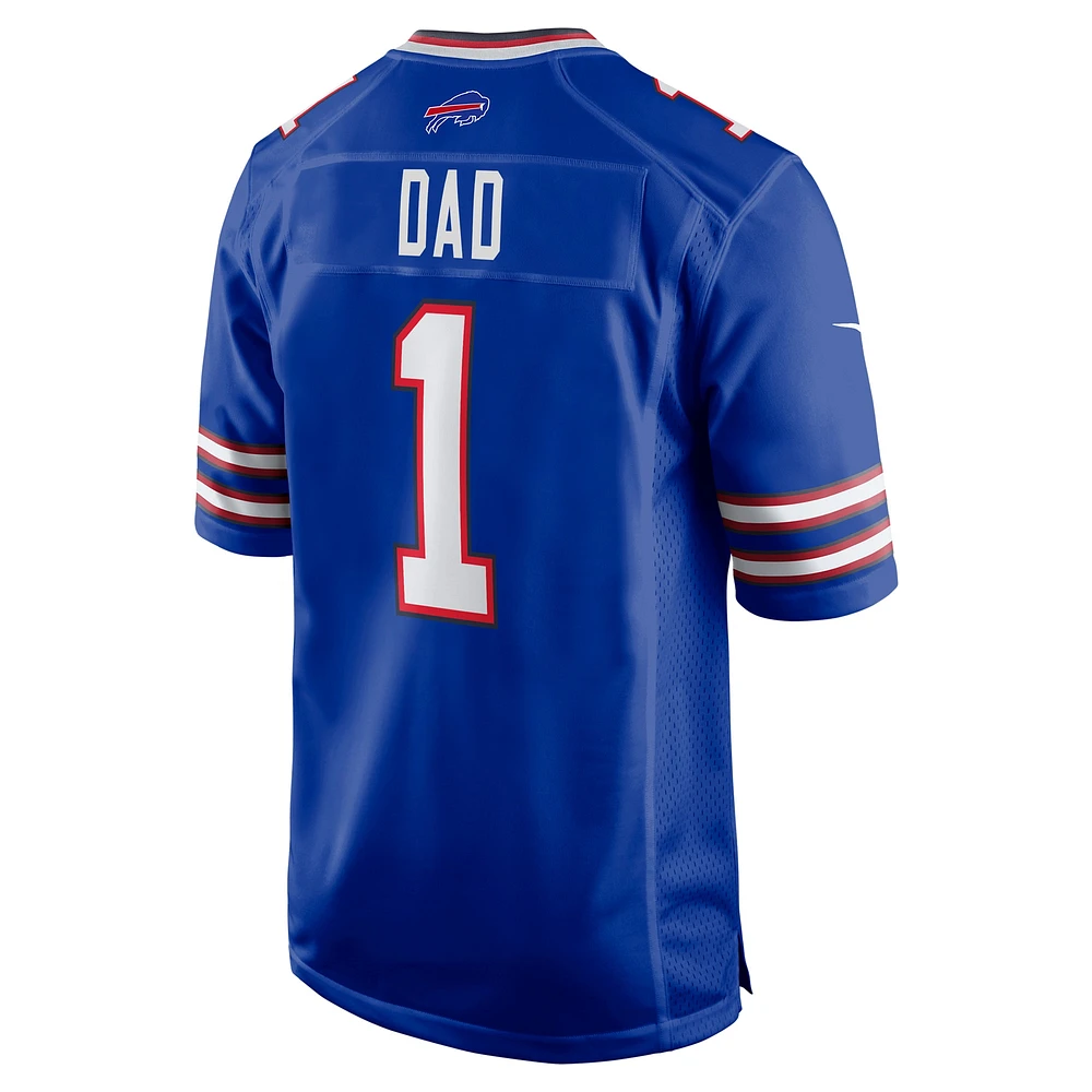 Men's Nike Number 1 Dad Royal Buffalo Bills Game Jersey