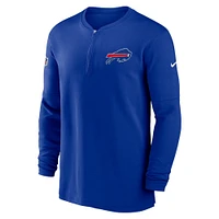 Men's Nike  Royal Buffalo Bills 2023 Sideline Performance Long Sleeve Tri-Blend Quarter-Zip Top