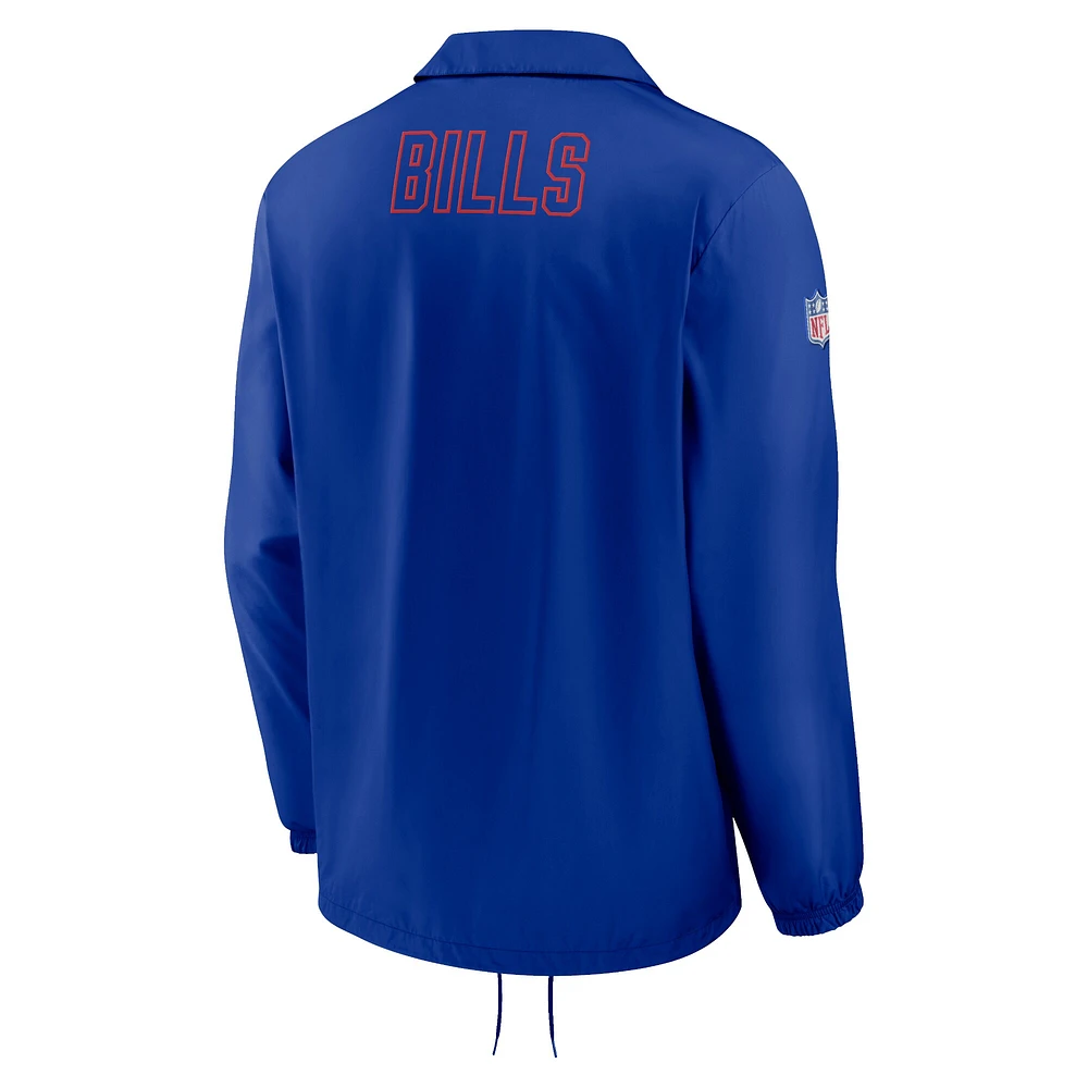 Men's Nike Royal Buffalo Bills Sideline Coaches Performance Full-Snap Jacket