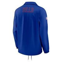 Men's Nike Royal Buffalo Bills Sideline Coaches Performance Full-Snap Jacket