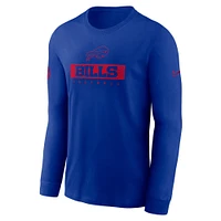 Men's Nike Royal Buffalo Bills Sideline Performance Long Sleeve T-Shirt