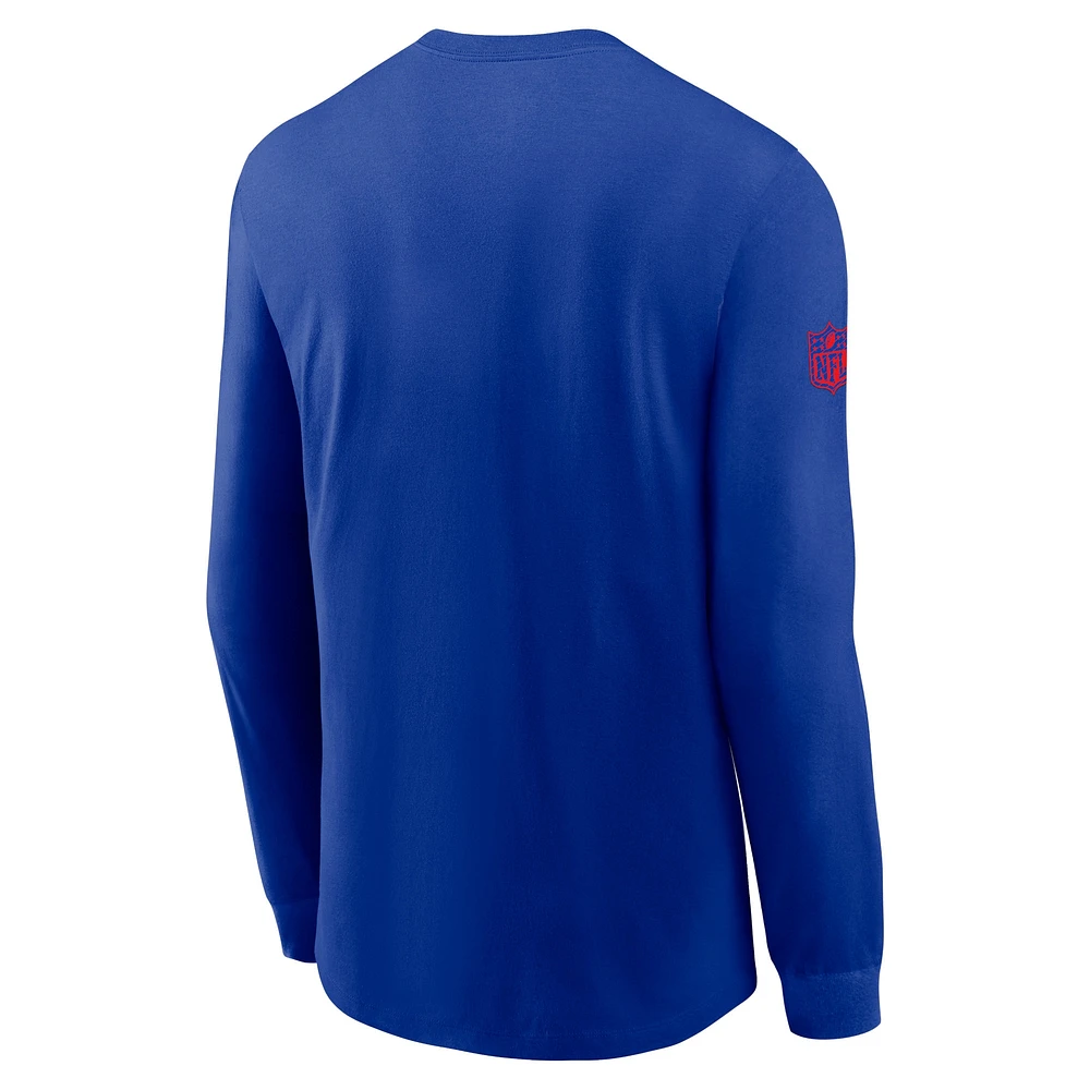 Men's Nike Royal Buffalo Bills Sideline Performance Long Sleeve T-Shirt