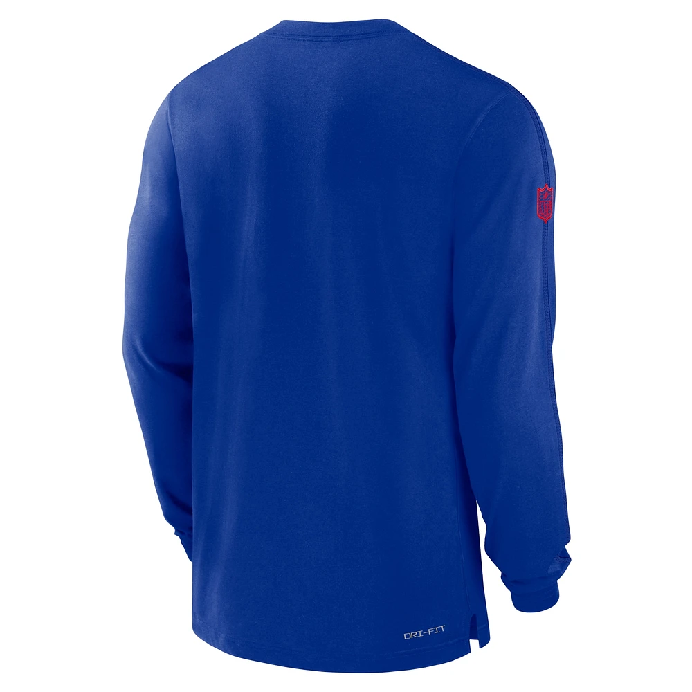 Men's Nike Royal Buffalo Bills Sideline Player Performance Long Sleeve T-Shirt