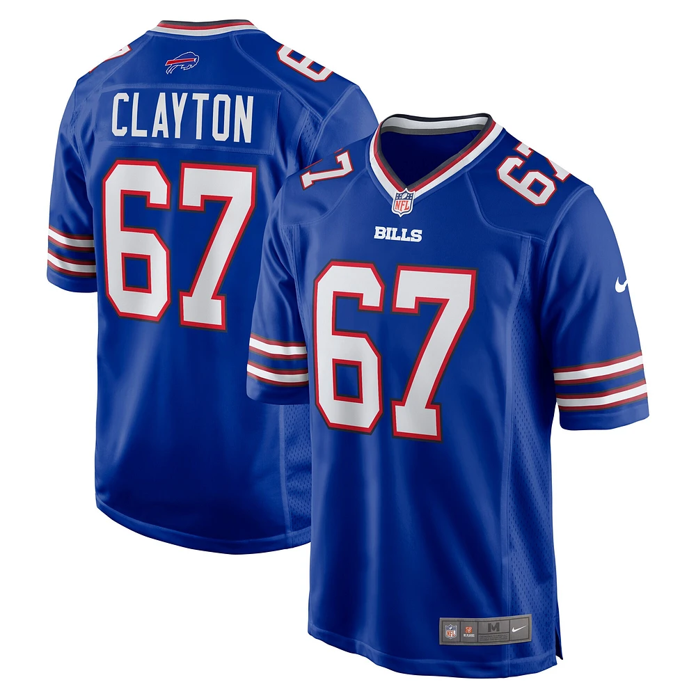 Maillot de match Nike Travis Clayton Royal Buffalo Bills pour homme