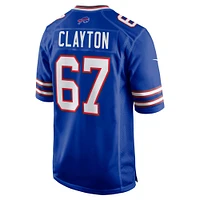 Maillot de match Nike Travis Clayton Royal Buffalo Bills pour homme