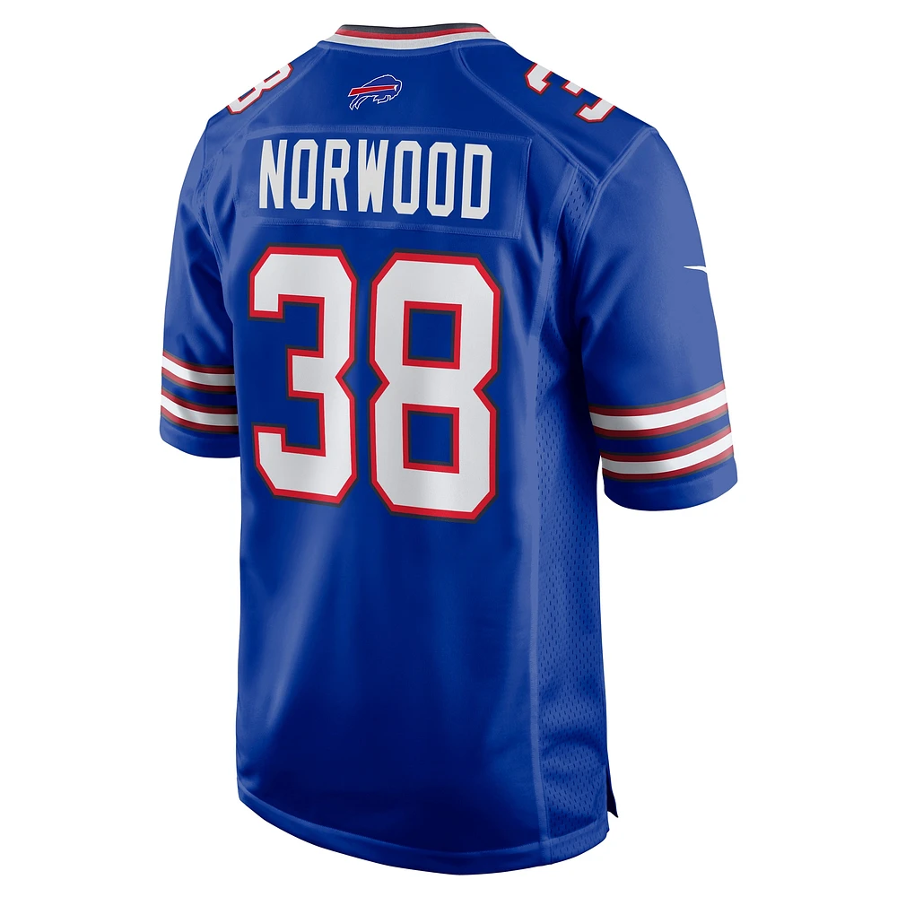 Men's Nike Tre Norwood  Royal Buffalo Bills Team Game Jersey