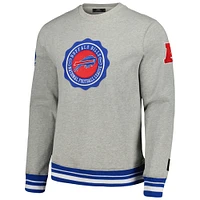 Men's Pro Standard Heather Gray Buffalo Bills Crest Emblem Pullover Sweatshirt