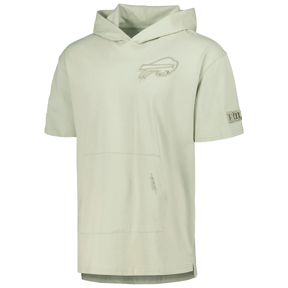 Men's Pro Standard Light Green Buffalo Bills Neutrals Short Sleeve Pullover Hoodie