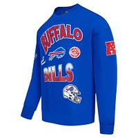 Men's Pro Standard Royal Buffalo Bills Turn It Up Drop Shoulder Pullover Sweatshirt