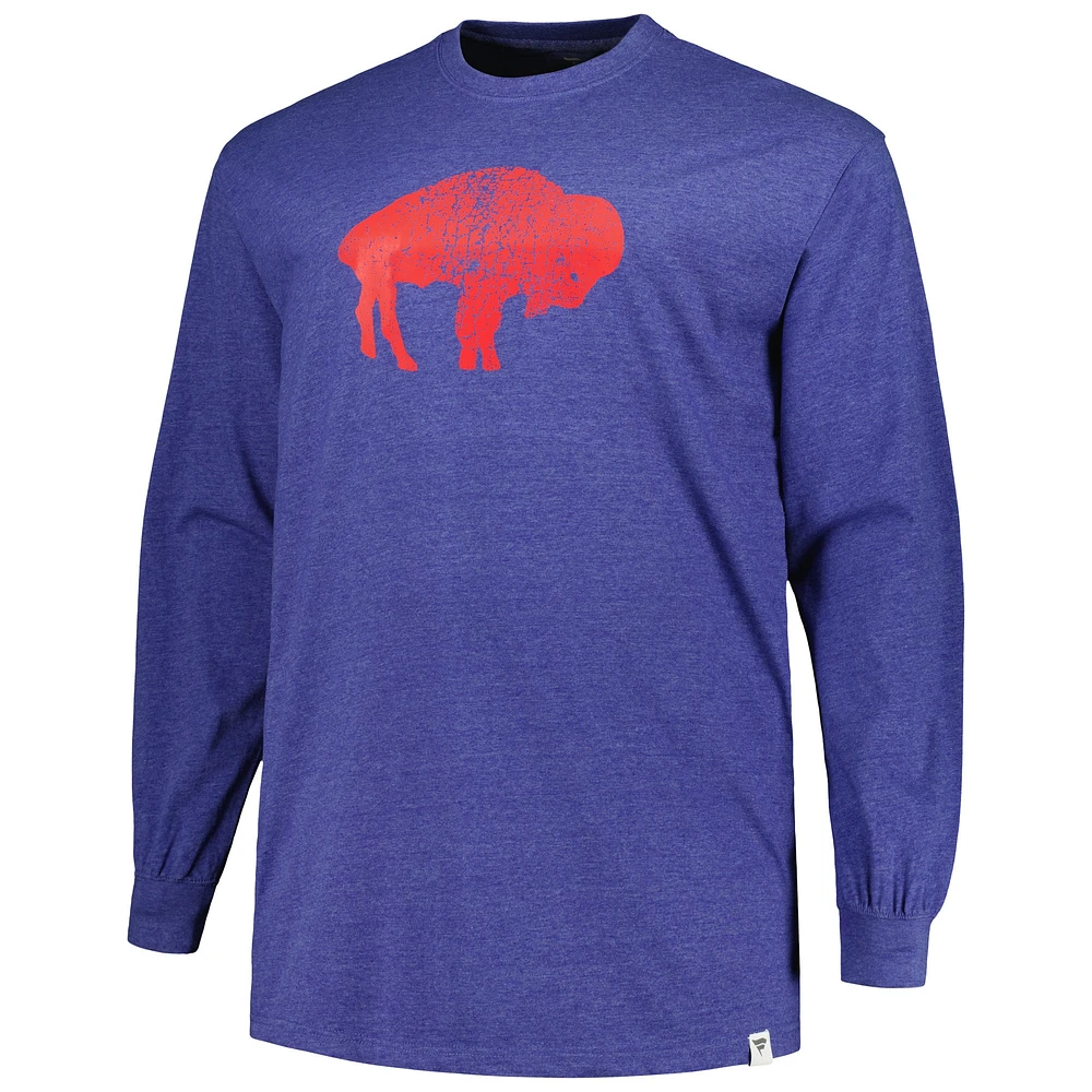 Men's Profile  Heather Royal Buffalo Bills Big & Tall Throwback Long Sleeve T-Shirt