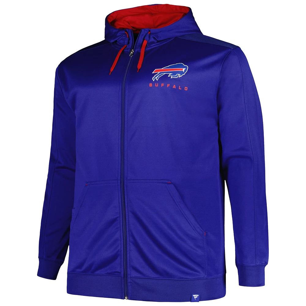 Men's Profile Royal Buffalo Bills Big & Tall Defender Full-Zip Hoodie