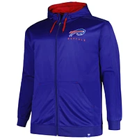 Men's Profile Royal Buffalo Bills Big & Tall Defender Full-Zip Hoodie