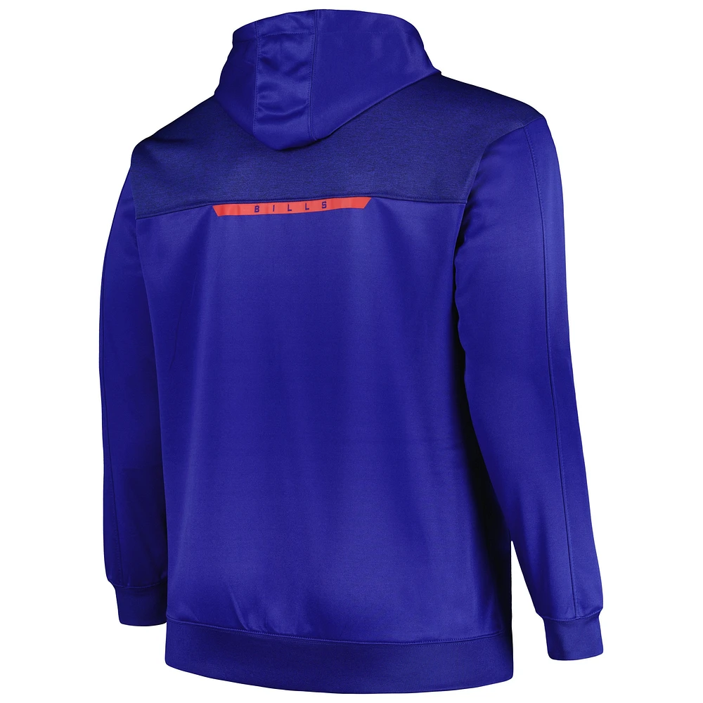 Men's Profile Royal Buffalo Bills Big & Tall Defender Full-Zip Hoodie
