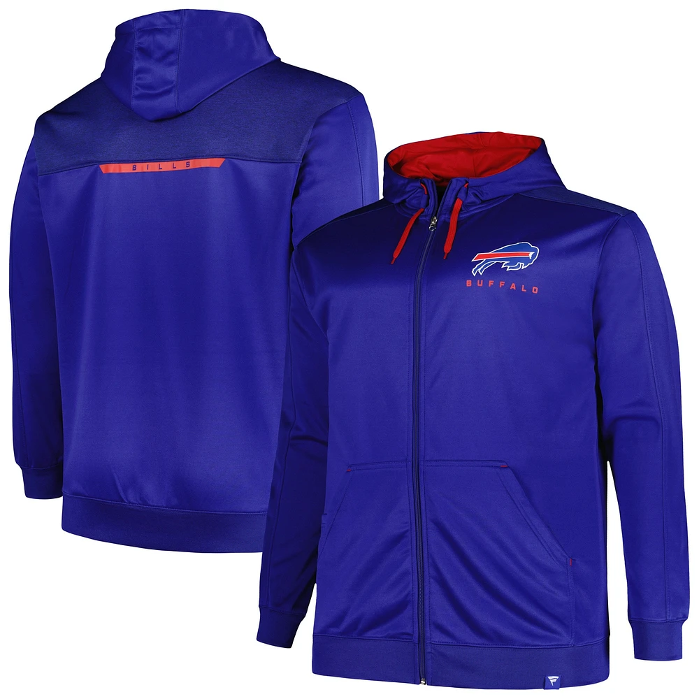 Men's Profile Royal Buffalo Bills Big & Tall Defender Full-Zip Hoodie