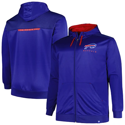 Men's Profile Royal Buffalo Bills Big & Tall Defender Full-Zip Hoodie