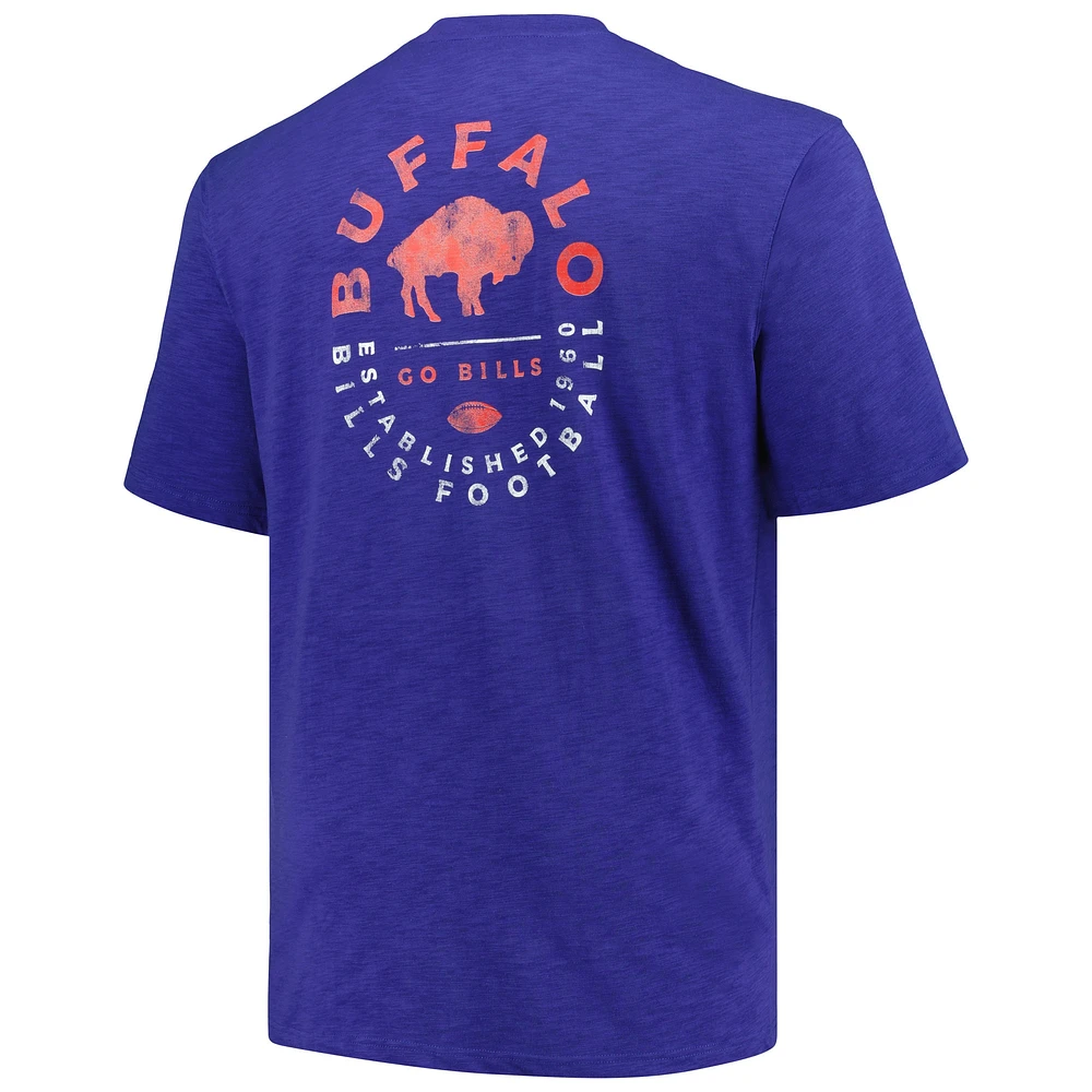 Men's Profile Royal Buffalo Bills Big & Tall Two-Hit Throwback T-Shirt