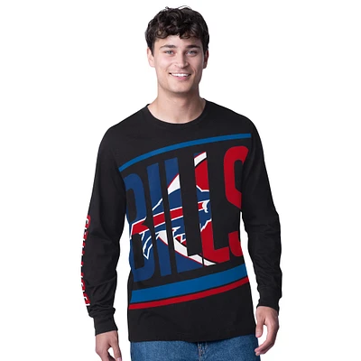 Men's Starter  Black Buffalo Bills Linebacker Long Sleeve T-Shirt
