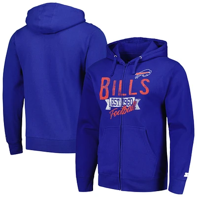 Sweat à capuche entièrement zippé Starter Royal Buffalo Bills Domestic Post Season pour hommes