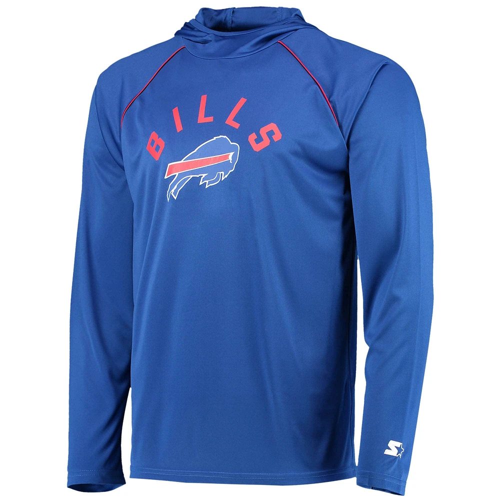 Men's Starter Royal Buffalo Bills Raglan Long Sleeve Hoodie T-Shirt