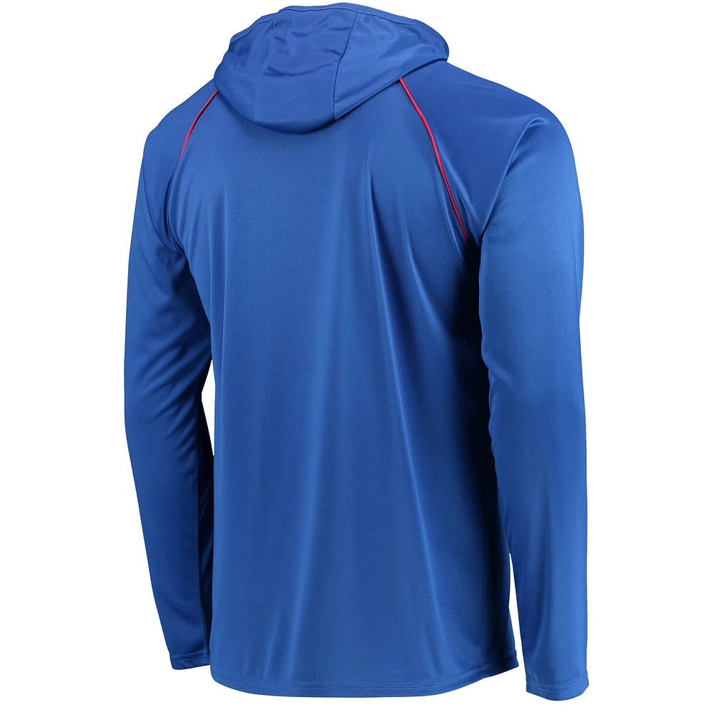 Men's Starter Royal Buffalo Bills Raglan Long Sleeve Hoodie T-Shirt