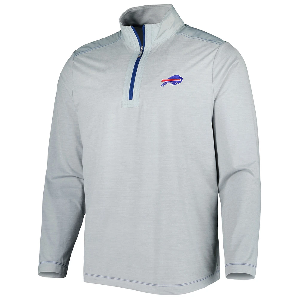 Men's Tommy Bahama Gray Buffalo Bills On Deck IslandZone Half-Zip Jacket