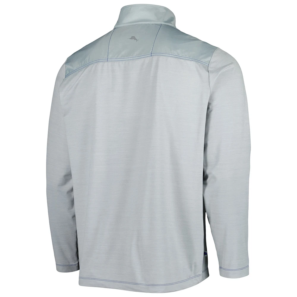 Men's Tommy Bahama Gray Buffalo Bills On Deck IslandZone Half-Zip Jacket