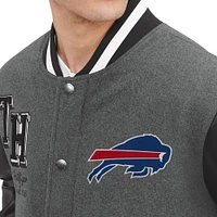 Men's Tommy Hilfiger Gray Buffalo Bills Gunner Full-Snap Varsity Jacket