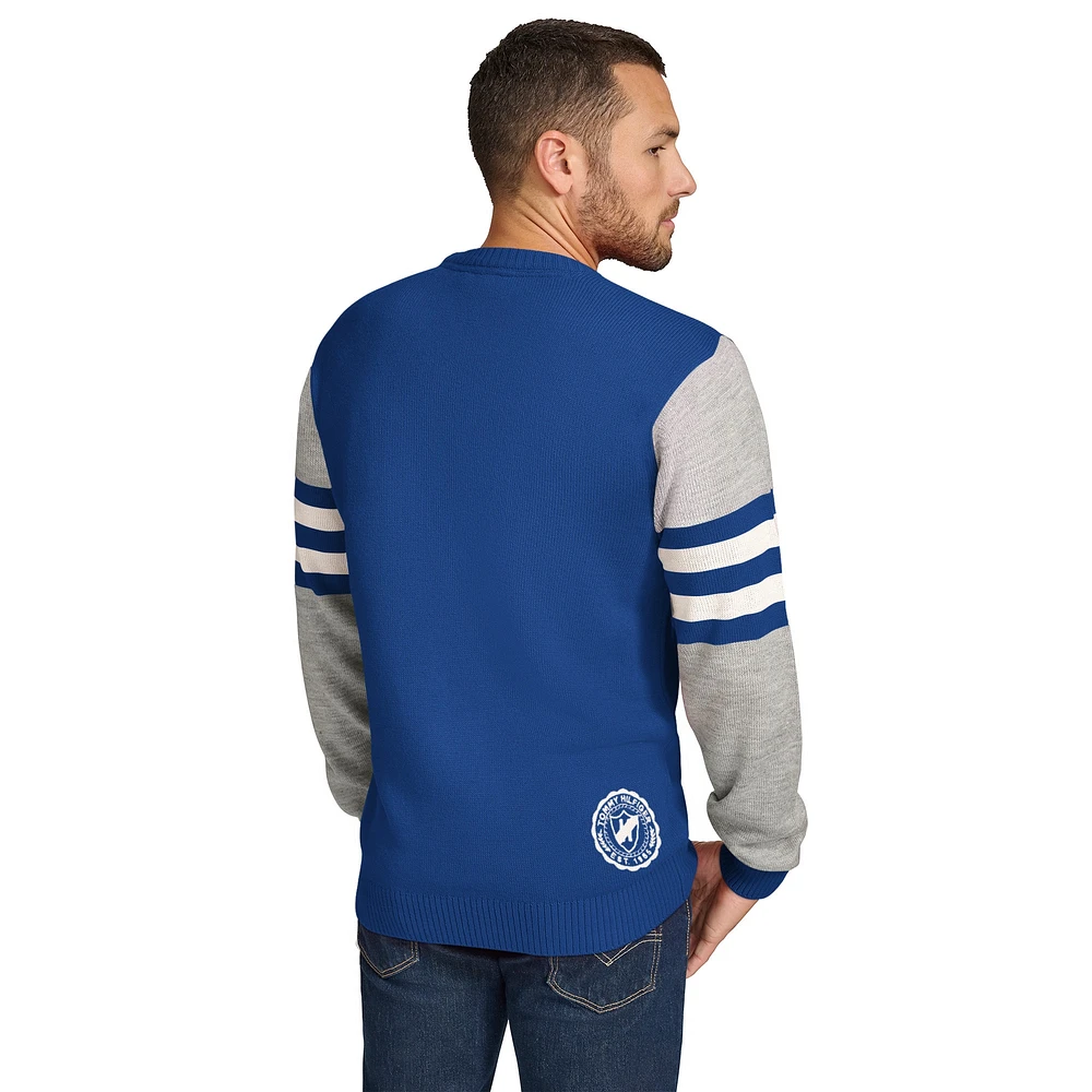 Sweat-shirt ras du cou en acrylique Buffalo Bills Royal/Heather Gray Tommy Hilfiger pour homme