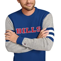 Sweat-shirt ras du cou en acrylique Buffalo Bills Royal/Heather Gray Tommy Hilfiger pour homme