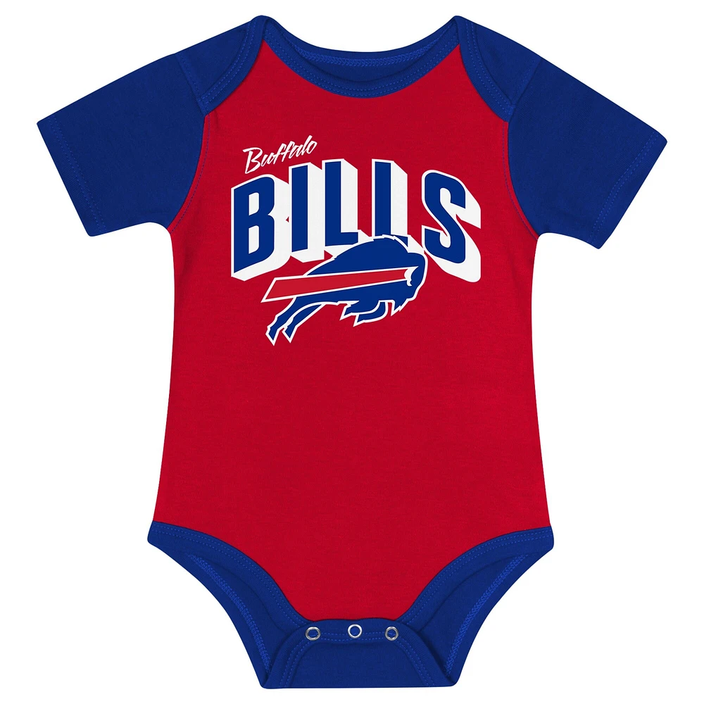 Ensemble body, bavoir et bonnet en tricot pour nouveau-né bébé Buffalo Bills Dynamic Duo