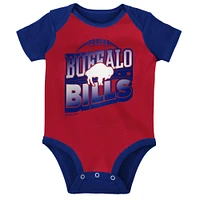 Newborn & Infant Mitchell Ness Red/Royal Buffalo Bills Throwback Big Score Bodysuit, Bib Bootie Set