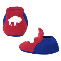 Newborn & Infant Mitchell Ness Red/Royal Buffalo Bills Throwback Big Score Bodysuit, Bib Bootie Set