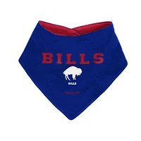 Newborn & Infant Mitchell Ness Royal/Red Buffalo Bills Throwback Bodysuit Bib Booties Set