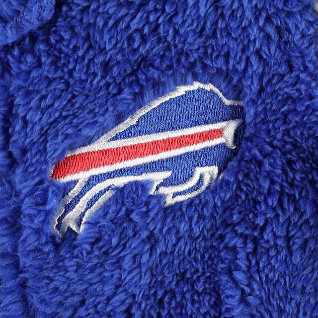 Dormeuse à fermeture éclair complète en polaire Buffalo Bills Game Nap Teddy pour nouveau-né et nourrisson, bleu royal/gris