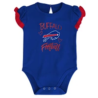 Newborn & Infant Royal/Red Buffalo Bills Too Much Love Two-Piece Bodysuit Set