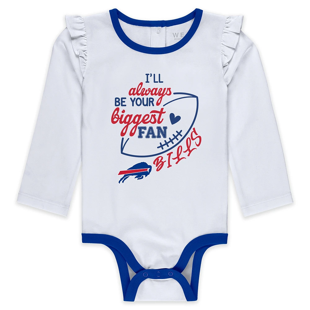 Newborn & Infant WEAR by Erin Andrews Buffalo Bills Three-Piece Long Sleeve Bodysuit, Tutu and Sweatpants Set