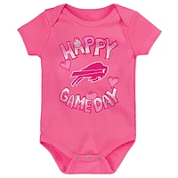 Newborn Pink Buffalo Bills Happy Gameday Bodysuit