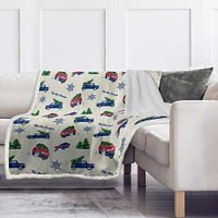 Pegasus Buffalo Bills Holiday Truck Repeat 50" x 60" Sherpa Flannel Fleece Blanket