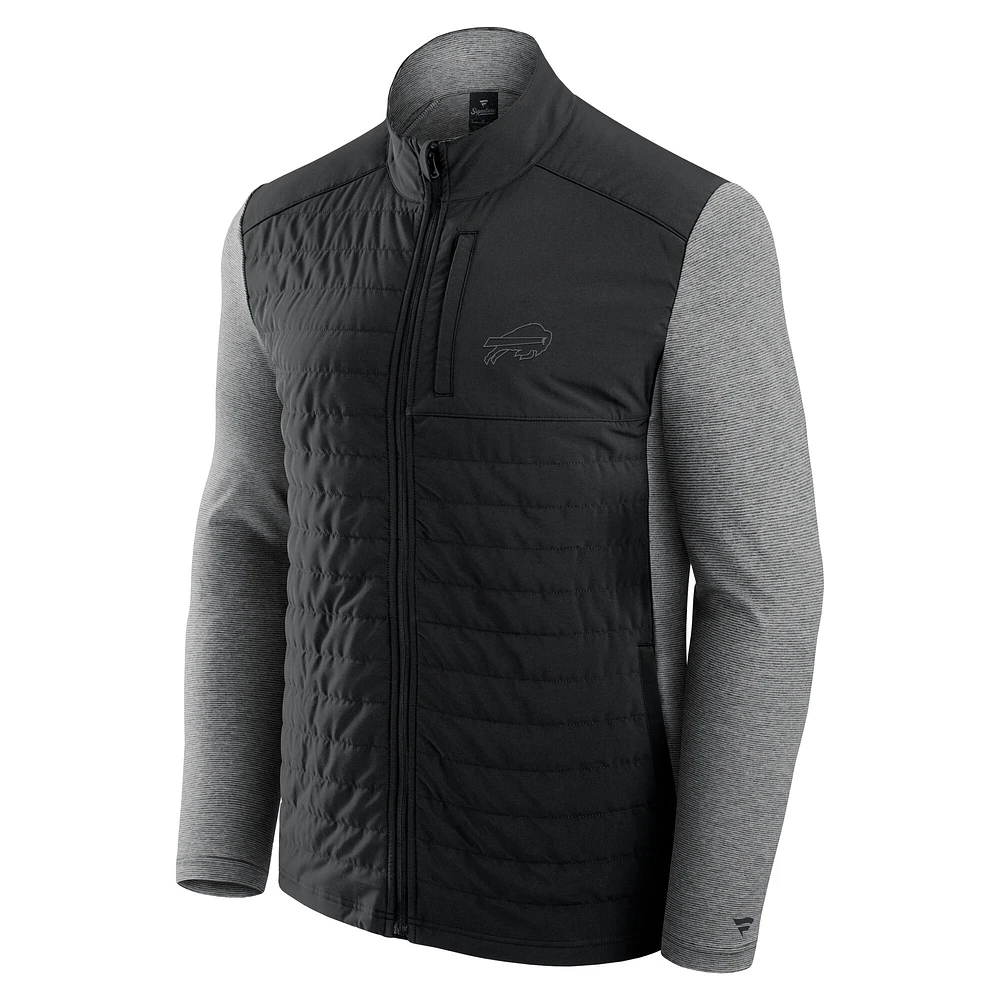 Unisex Fanatics Black/Heather Gray Buffalo Bills Front Office Tonal Full-Zip Jacket