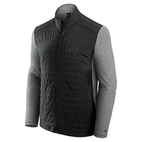Unisex Fanatics Black/Heather Gray Buffalo Bills Front Office Tonal Full-Zip Jacket