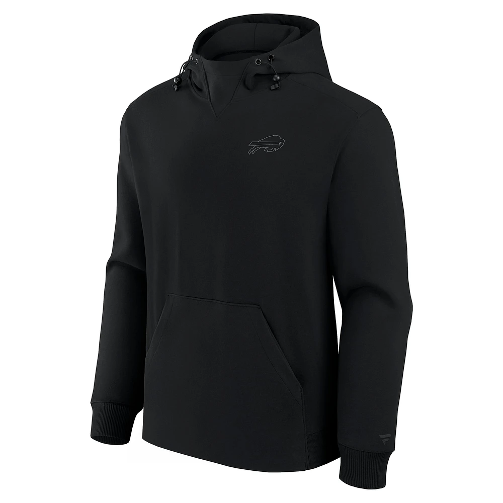Unisex Fanatics Black Buffalo Bills Front Office Tonal Tri-Blend Pullover Hoodie