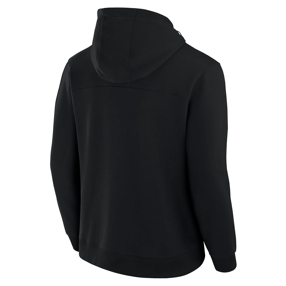Unisex Fanatics Black Buffalo Bills Front Office Tonal Tri-Blend Pullover Hoodie
