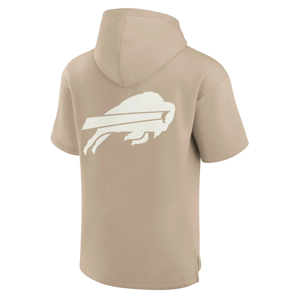 Unisex Fanatics Khaki Buffalo Bills Elements Super Soft Fleece Short Sleeve Pullover Hoodie