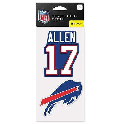 WinCraft Josh Allen Buffalo Bills Perfect Cut Lot de 2 joueurs – Lot de décalcomanies